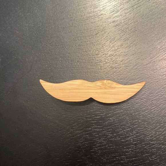 Mens Tie Clip Wooden Mustache Clip - Picture 3 of 4
